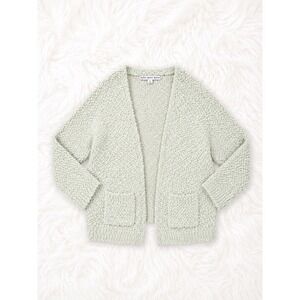 HYFVE Sage Green Popcorn Knit Cardigan Large Cozy Boho Chunky Open Front Sweater